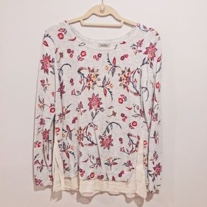 Lucky brand Floral Pullover Sweater
